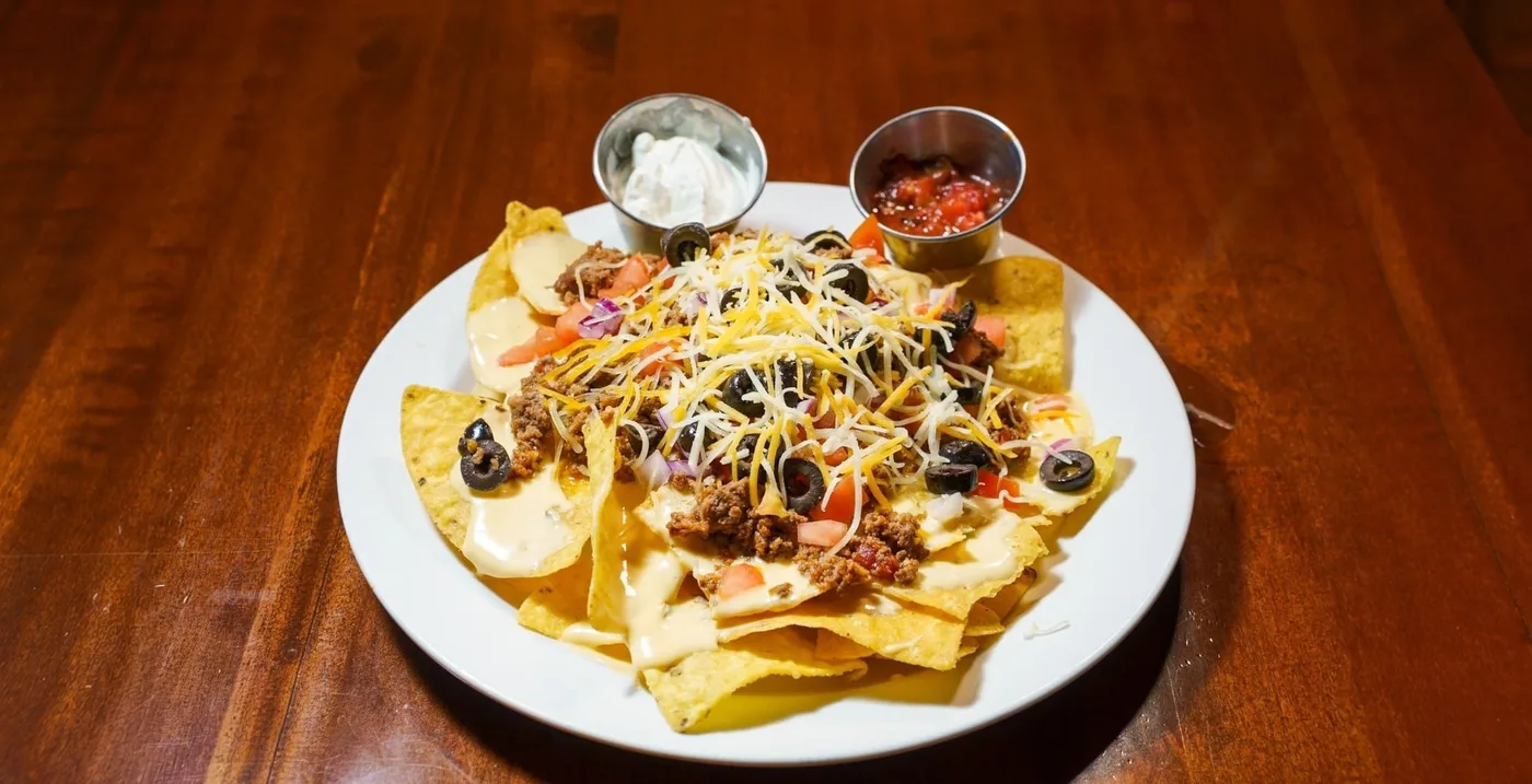 Nacho Grande with salsa and sour cream