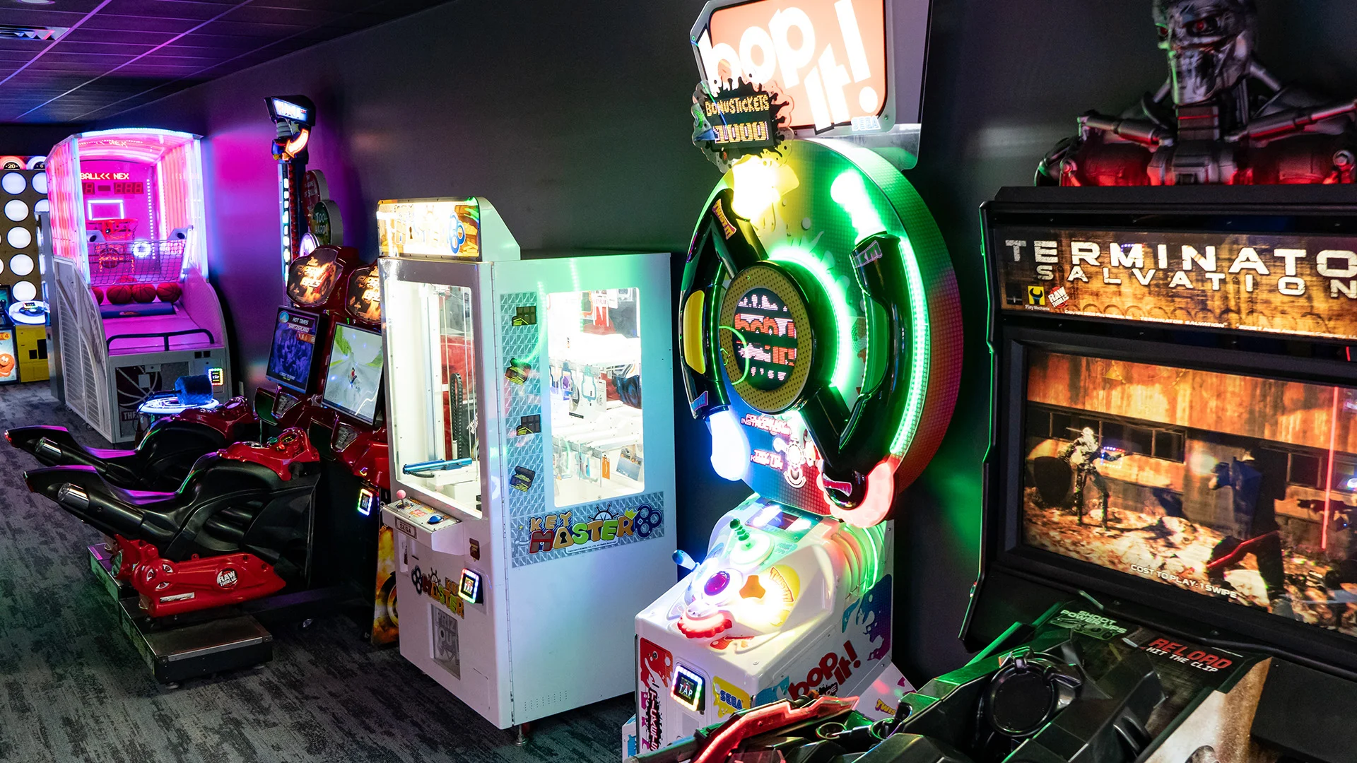 The arcade room at The Kettle Recreation Center